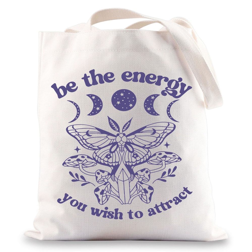 Law Of Attraction Tote Bag Positive Affirmation Gifts Be The Energy You Wish :o - Picture 1 of 7
